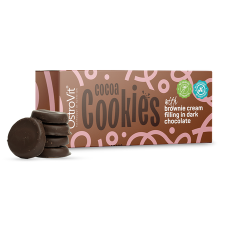 OstroVit Cocoa Cookies with brownie cream in dessert chocolate 128 g