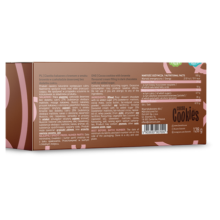 OstroVit Cocoa Cookies with brownie cream in dessert chocolate 128 g